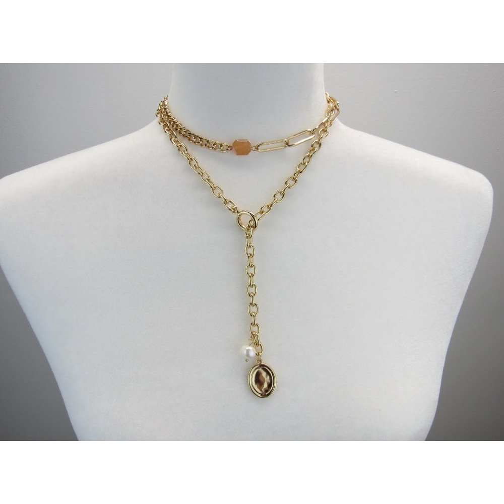 Express Chain Double Layer Chocker / Lariat Neckl… - image 2